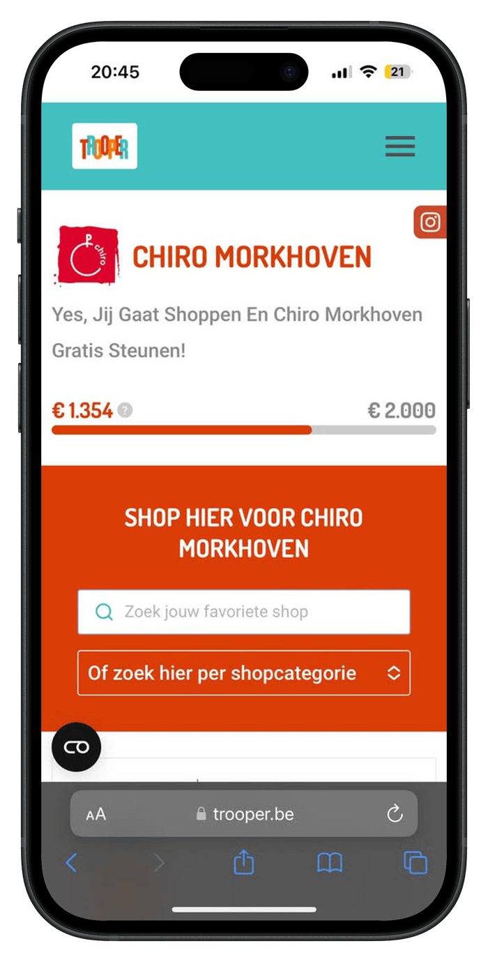 Trooper op een smartphone